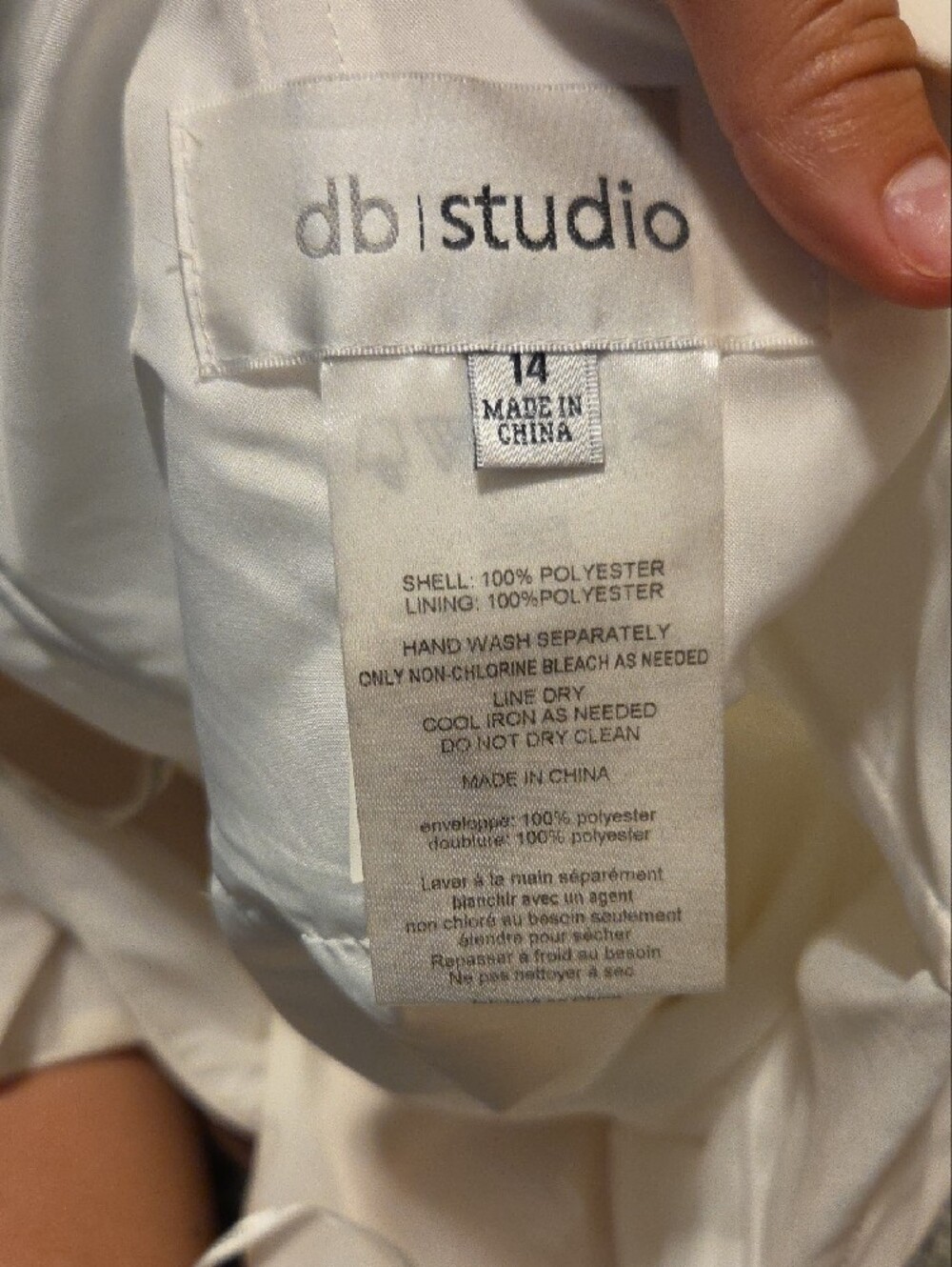 Db Studio White Sleeveless Halter Neck V-Neck Wedding Dress Maxi Size 14 - Picture 11 of 12